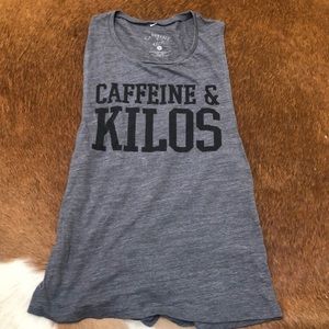 Caffeine and Kilos grey muscle tank